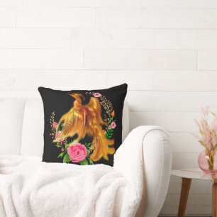Floral Phoenix steigt aus der fantasievollen Asche Kissen