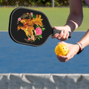 Floral Phoenix steigt aus der fantasievollen Asche Pickleball Schläger