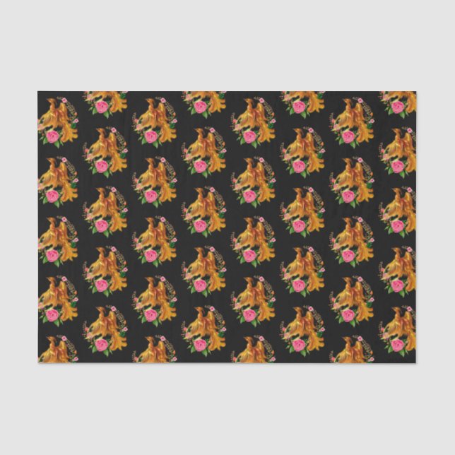 Floral Phoenix steigt aus der fantasievollen Asche Seidenpapier (Vorderseite)