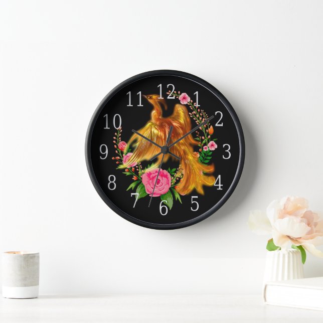 Floral Phoenix steigt aus der fantasievollen Asche Uhr (Zuhause)