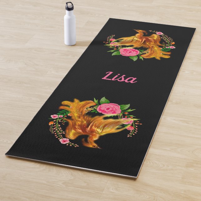 Floral Phoenix steigt aus der fantasievollen Asche Yogamatte (Beispiel)