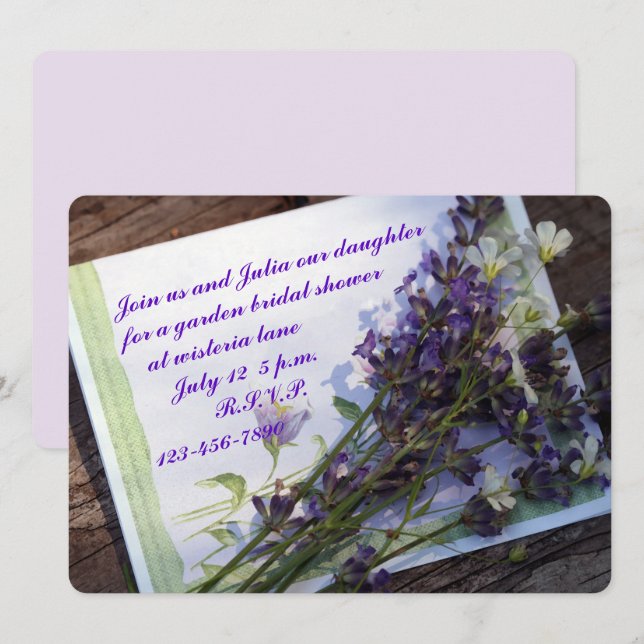 Floral Photo Bridal Shower Invitation (Devant / Derrière)