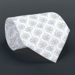 Floral pink blue pattern neck tie krawatte<br><div class="desc">elegant watercolor pattern tie</div>