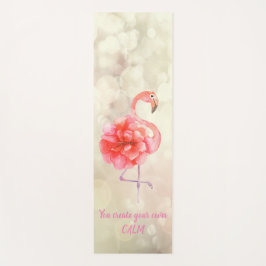 Floral Pink Flamingo, Bokeh - Motivierend Botschaf Yogamatte