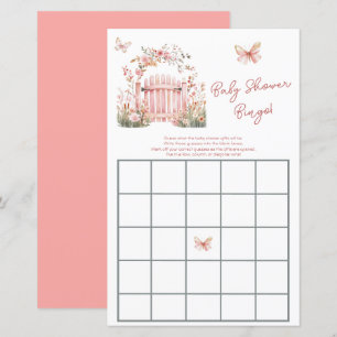 Floral Pink Garden Baby Dusche Bingo