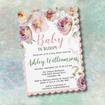 Floral Pink Girl Baby in Blütenfarbe