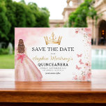 Floral Pink Gold Princess Birthday Quinceanera Save The Date<br><div class="desc">Feiern Sie stilvoll mit der Einladung der Blumenpinke und Goldprinzessin Birthday Quinceñera. Dieses elegante Design besticht durch sanfte rosa Flora und luxuriöse goldene Akzente, die sich perfekt für eine echte und unvergessliche Feier zum 15. Geburtstag eignet. Die Einladung verkörpert Gnade und Raffinesse, passend für eine Prinzessin. Die zarten Blumendetails und...</div>