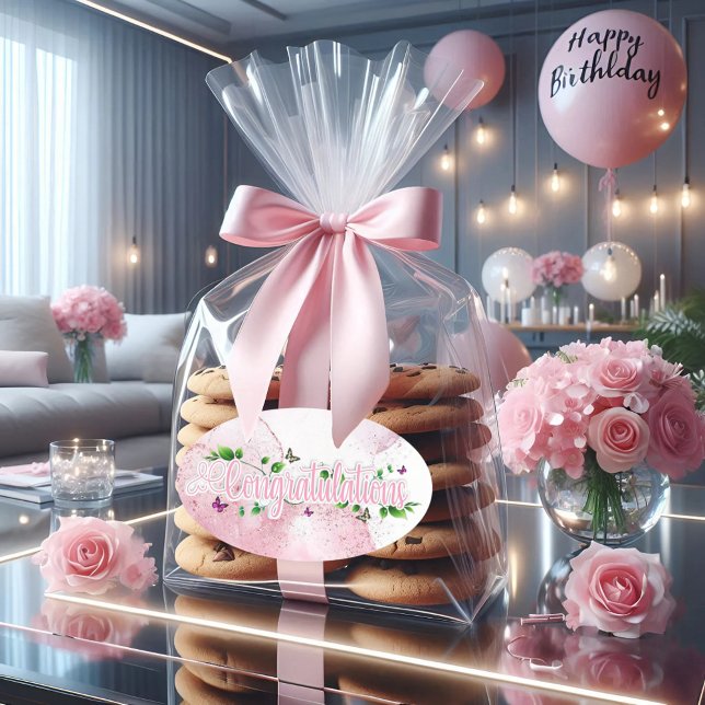 Floral Pink Gratulationen Stickers (Von Creator hochgeladen)