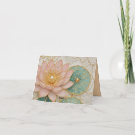 Floral Pink & Green Blank Cards Dankeskarte