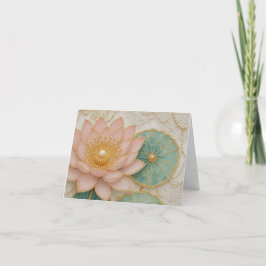 Floral Pink & Green Blank Cards Dankeskarte