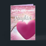 Floral Pink Happy Birthday Daughter Karte<br><div class="desc">Die richtigen Worte zu finden, um Ihre Gefühle gegenüber Ihrer Tochter auszudrücken, kann eine Herausforderung sein. Unsere florale Pink Happy Birthday Daughter Card kommt mit einer durchdachten Botschaft, die Ihre Liebe und Bewunderung Ihrer Tochter vermittelt. Die Meldung in der Karte ist in einem schönen Schriftart geschrieben, sodass sie leicht zu...</div>