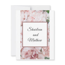 Floral Pink Magnolia Hochzeitseinladung