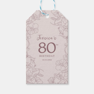 Floral Pink Mauve Birthday Geschenkanhänger