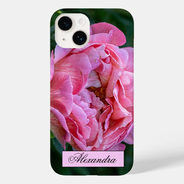 Floral Pink Peony Fotografy Case-Mate iPhone 14 Hülle (Rückseite)