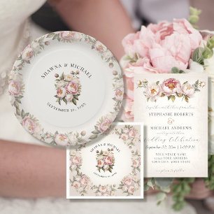 Floral Pink Peony Watercolor Pappteller