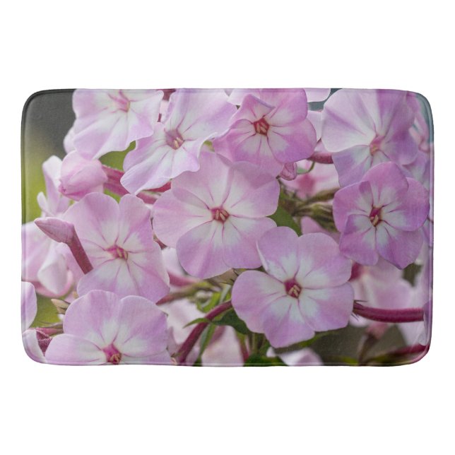 Floral Pink Phlox Fotografie Badematte (Vorderseite)