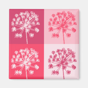 Floral Pink Popart Magnet
