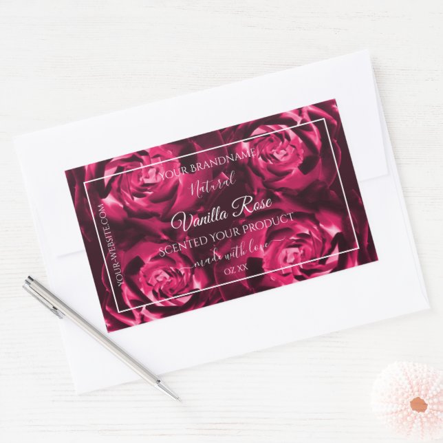 Floral Pink Produit Emballage Étiquette Fleurs Ros (Enveloppe)