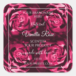 Floral Pink Produit Emballage Étiquette Fleurs Ros