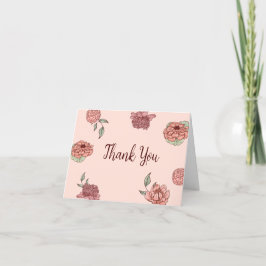Floral Pink Pumpkin Baby Dusche Dankeskarte