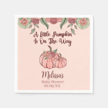 Floral Pink Pumpkin Baby Dusche