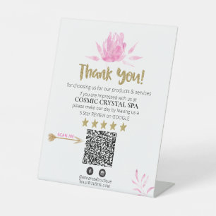 *~* FLORAL PINK Review Logo DANKEN QR AP8 Sockelschild