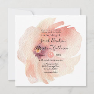 Floral-pinke Wasserfarbe japanische Hochzeitseinla Einladung