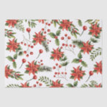 Floral Poinsettia Christmas Red Green Seidenpapier<br><div class="desc">Dieses mit üppiger Vegetation und einer Touch saisonaler Magie geschmückte Gewebespapier Set den Ton für ein unvergessliches Weihnachtsfest. Sein aufwändiges botanisches Design verleiht einem Gefühl von Wärme und Zusammengehörigkeit, das es ideal macht, Ihren Lieben während der schönsten Jahreszeit warme Wünsche zu senden. Wünschen Sie Ihre Familie und Freunde im Stil...</div>