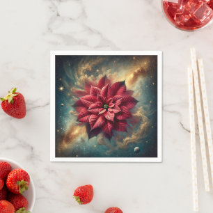 Floral Poinsettia Feierliche Dekoupage Serviette