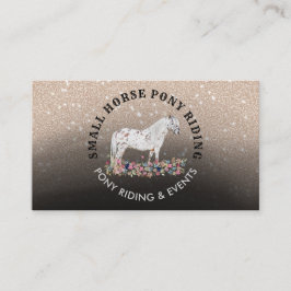 Floral Pony Reitpferd Pferd schwarz Visitenkarte