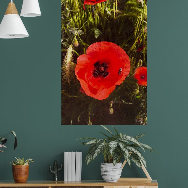 Floral Poppy Dreamer – Botanical Fantasy Art  Poster (Wohnzimmer 1)