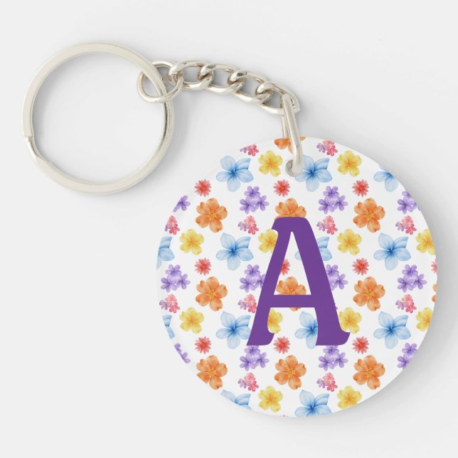 Floral Porte - clé acrylique personnalisé (Devant)