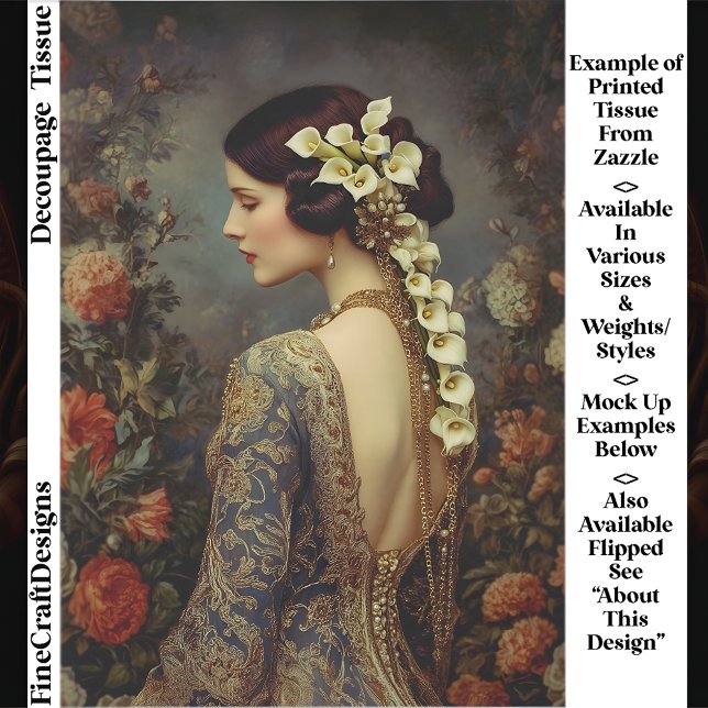 Floral Portrait & Calla Lillies EZ9L Decoupage Seidenpapier (Von Creator hochgeladen)