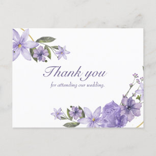 Floral postcard Hochzeit danke Postkarte