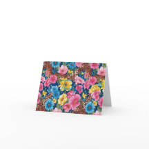 Floral, Poster de animal Merci Cartes