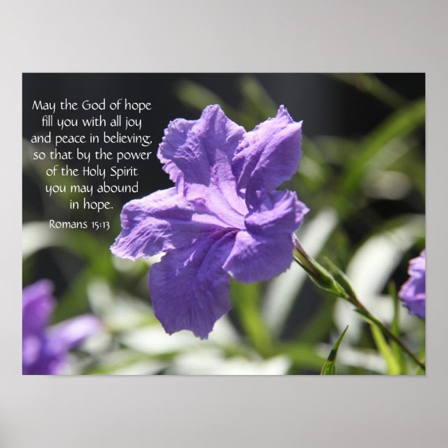 Floral Poster w/ Bible verse about hope and faith (Vorne)
