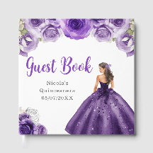 Floral Princess in dunkelviolettem Kleid Quinceane