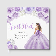 Floral Princess in Dusty Purple Dress Quinceanera