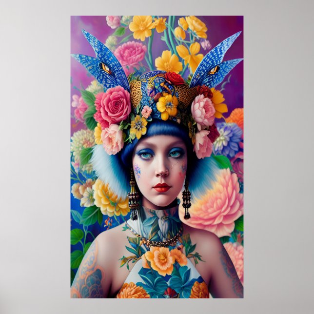 Floral princess portrait poster (Vorne)