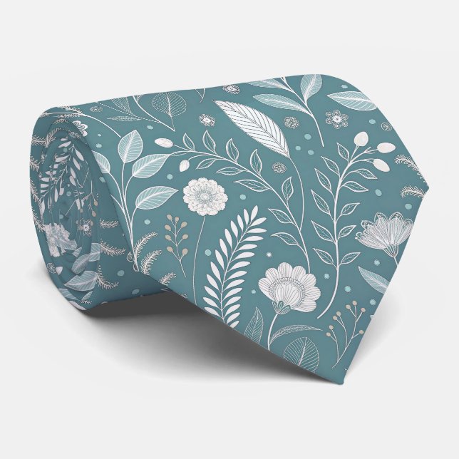 Floral Print Neck Tie für stilvolle Outfits Krawatte (Gerollt)