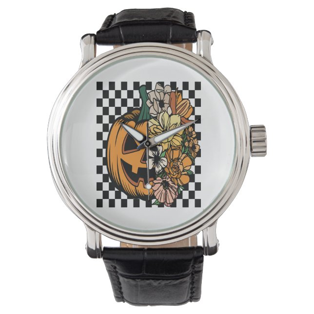 Floral Pumpkin Armbanduhr (Vorderseite)