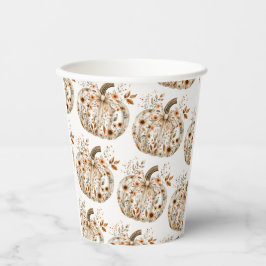 Floral Pumpkin Baby Dusche Pappbecher