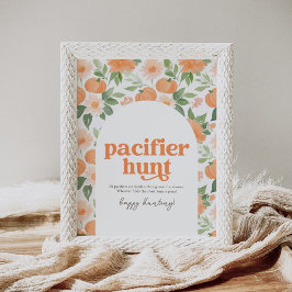 Floral Pumpkin Baby Dusche Schnuller Hunt Sign Poster