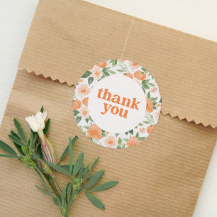 Floral Pumpkin Baby Dusche Vielen Dank Runder Aufkleber