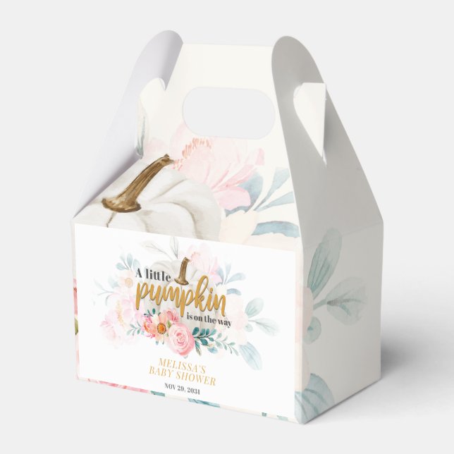 Floral Pumpkin Baby Dusche Wasserfarbe Botanische Geschenkschachtel (Vorderseite)