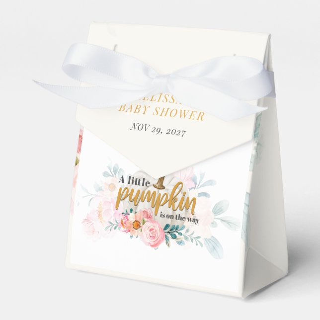 Floral Pumpkin Baby Shower Botanical Geschenkschachtel (Vorderseite)