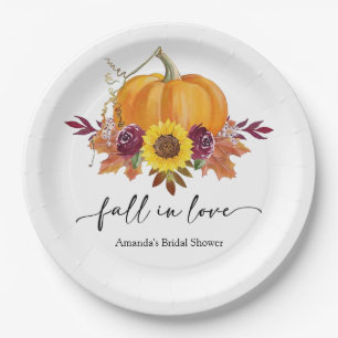 Floral Pumpkin Brautparty Paper Teller