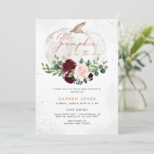 Floral Pumpkin Fall Baby Duwer Gender Neutral Einladung