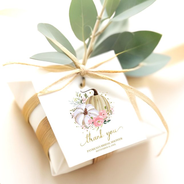 Floral Pumpkin Fall Brautparty Bevorzugung Geschenkanhänger (Von Creator hochgeladen)