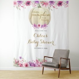 Floral Pumpkin Girl Babydusche Foto Hintergrund Wandteppich